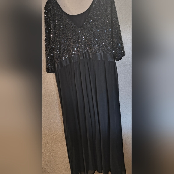Pinup Fashion Sz 20 Elegant Black Sequin Evening Dress - Picture 6 of 10